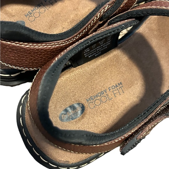 NEW! DR. SCHOLL'S Men's Brown Leather Memory Foam Comfort Sandal-12 - Picture 7 of 14